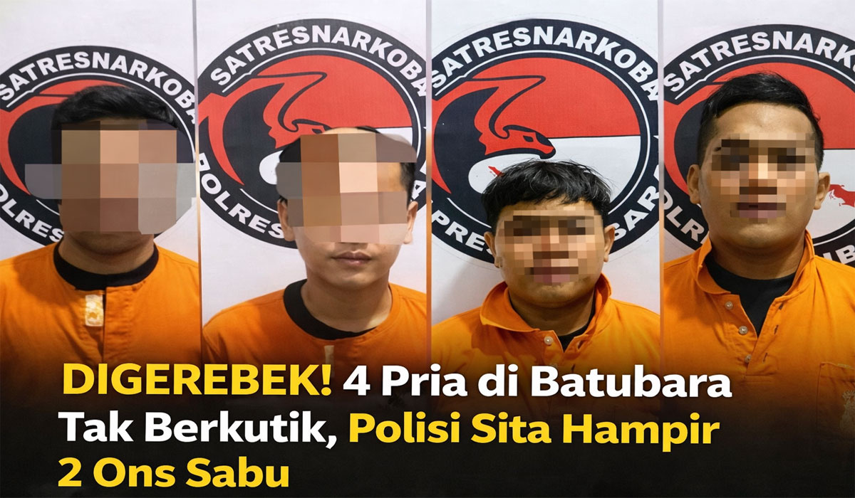 DIGEREBEK! 4 Pria di Batubara Tak Berkutik, Polisi Sita Hampir 2 Ons Sabu DIGEREBEK! 4 Pria di Batubara Tak Berkutik, Polisi Sita Hampir 2 Ons Sabu